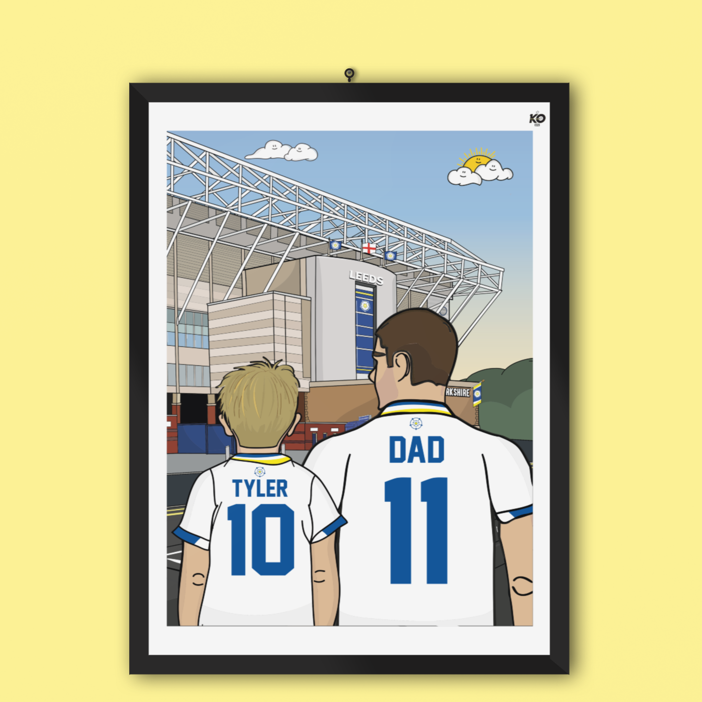 Leeds United Personalised Man & Boy Elland Road Football Gift LUFC