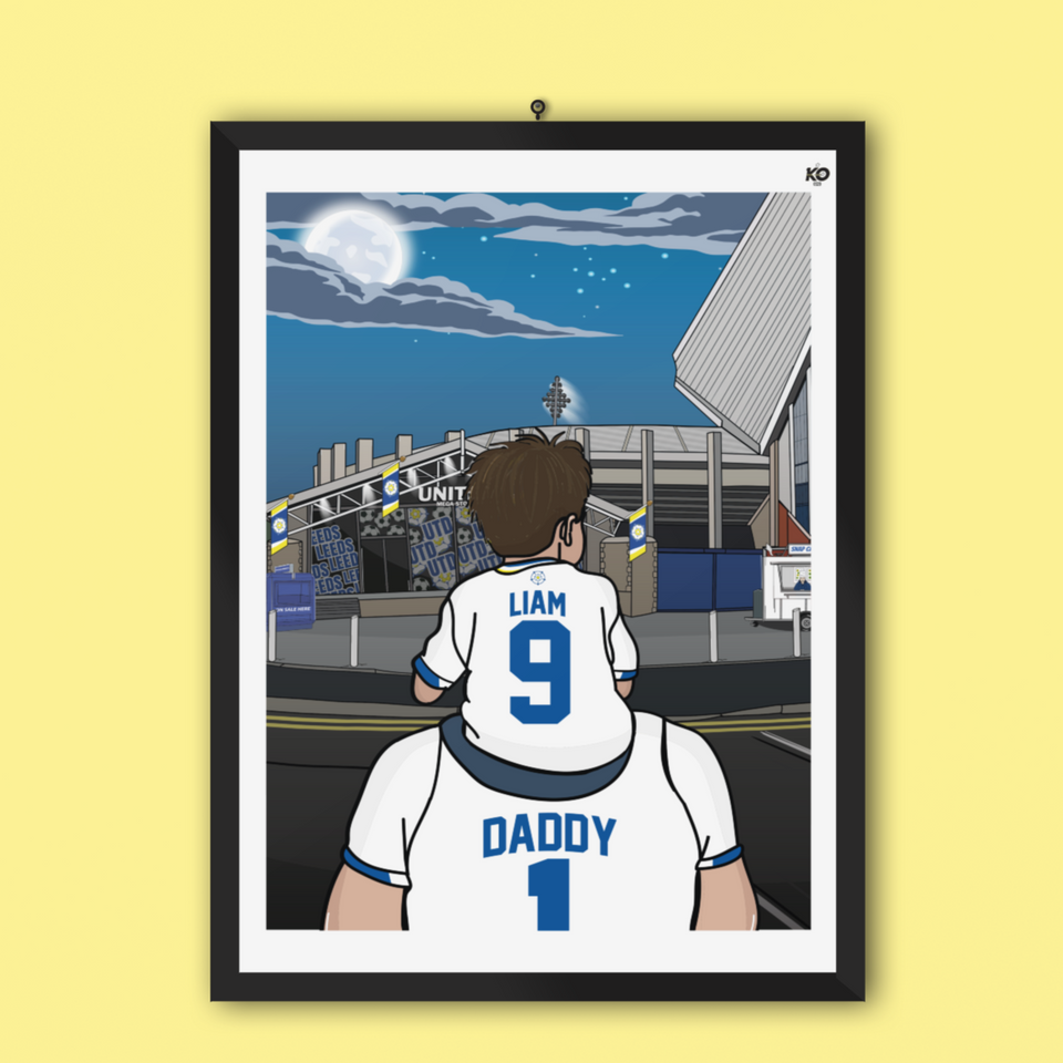 Leeds United FC Personalised Dad & Lad Elland LUFC Gift Football
